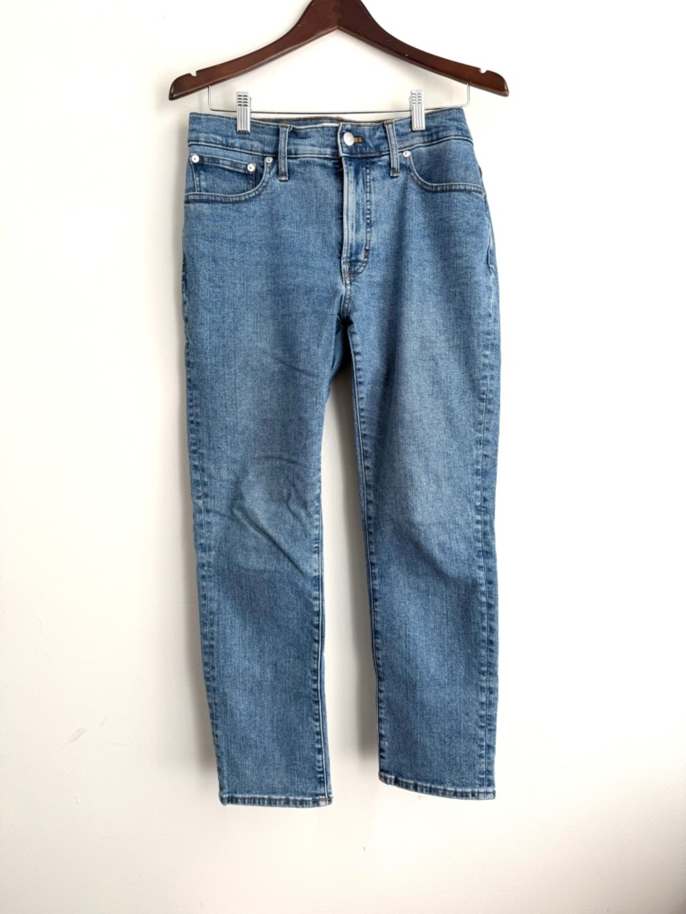 MADEWELL Womens 27 Medium Wash Mid-Rise Perfect Vintage Straight Leg Jeans Q13